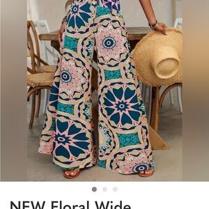 NEW Floral Wide Leg Pants